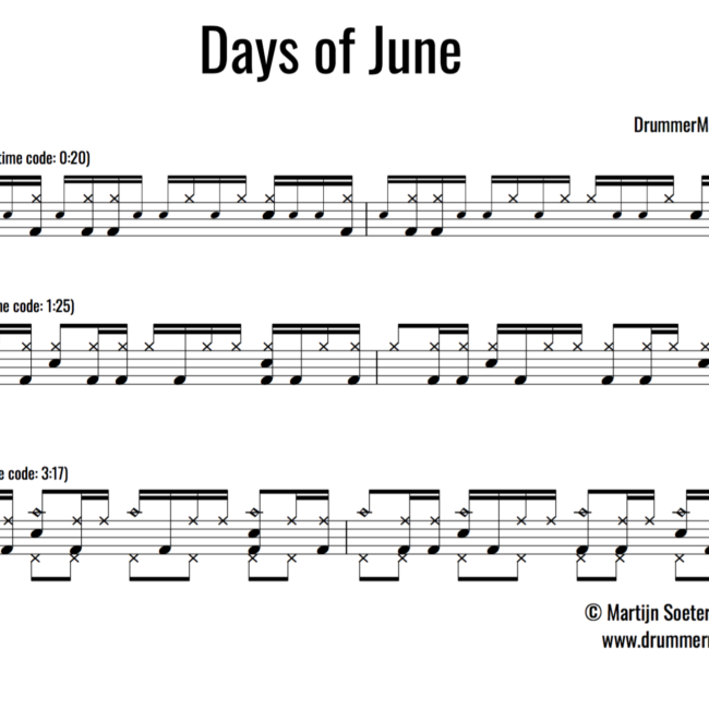 FREE drum transcriptions DrummerMartijn
